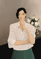 'GIRL WITH ROSES' giclée print