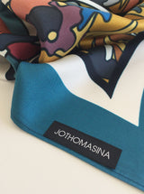 MUSTARD FLORALS silk scarf