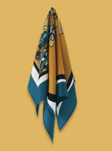 MUSTARD FLORALS silk scarf