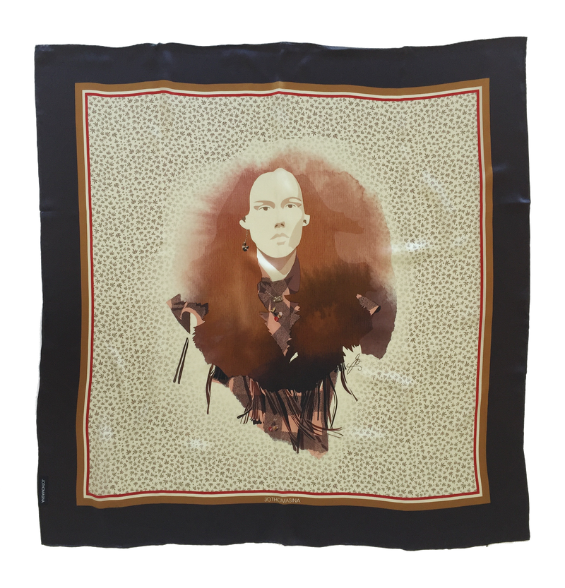 AUTUMN BROWN silk scarf