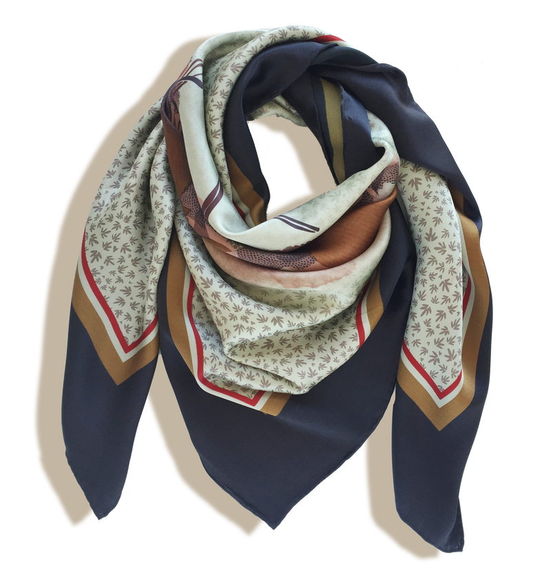 AUTUMN BROWN silk scarf