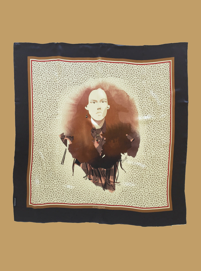 AUTUMN BROWN silk scarf