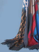 RED BLUE RUNWAY large cashmere-blend scarf