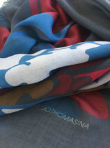 RED BLUE RUNWAY large cashmere-blend scarf