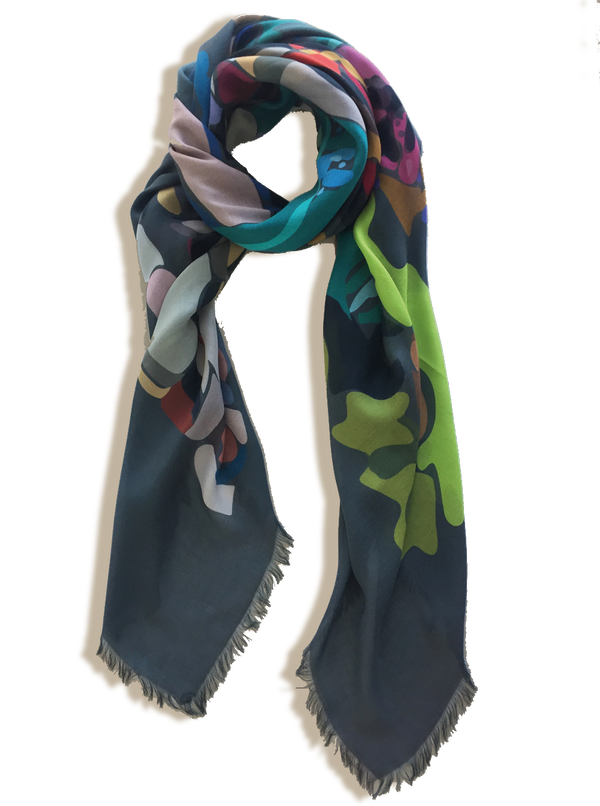 CRAZY CATWALK large cashmere-blend scarf