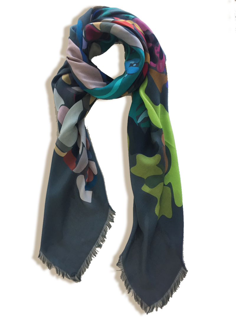 CRAZY CATWALK large cashmere-blend scarf