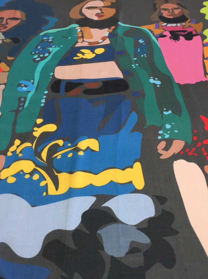 CRAZY CATWALK large cashmere-blend scarf