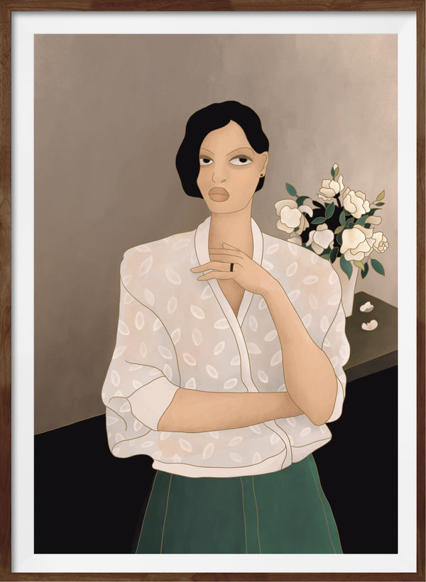 'GIRL WITH ROSES' giclée print