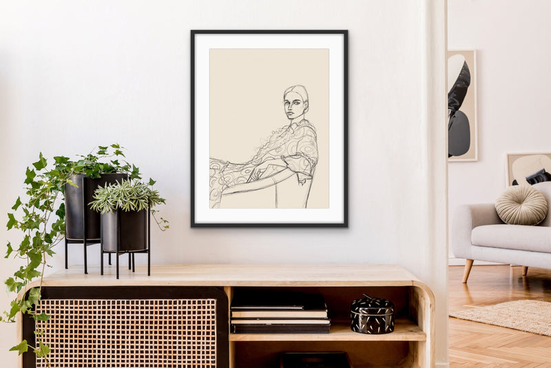 'SKETCH OF GIRL IN CHAIR' giclée print
