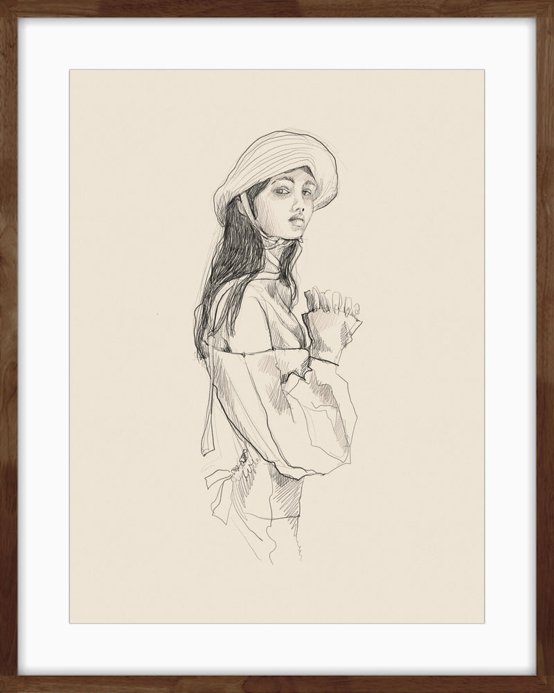 'SKETCH OF GIRL IN HAT' giclée print
