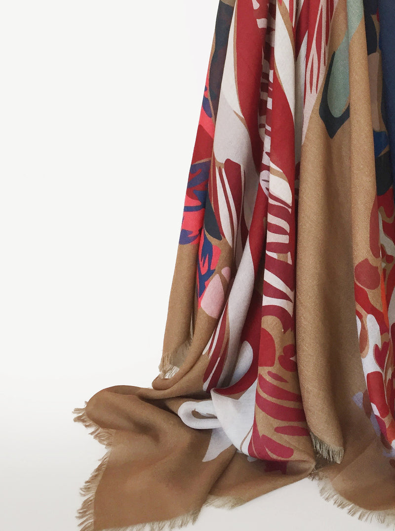 RED CAMEL RUNWAY large cashmere blend scarf