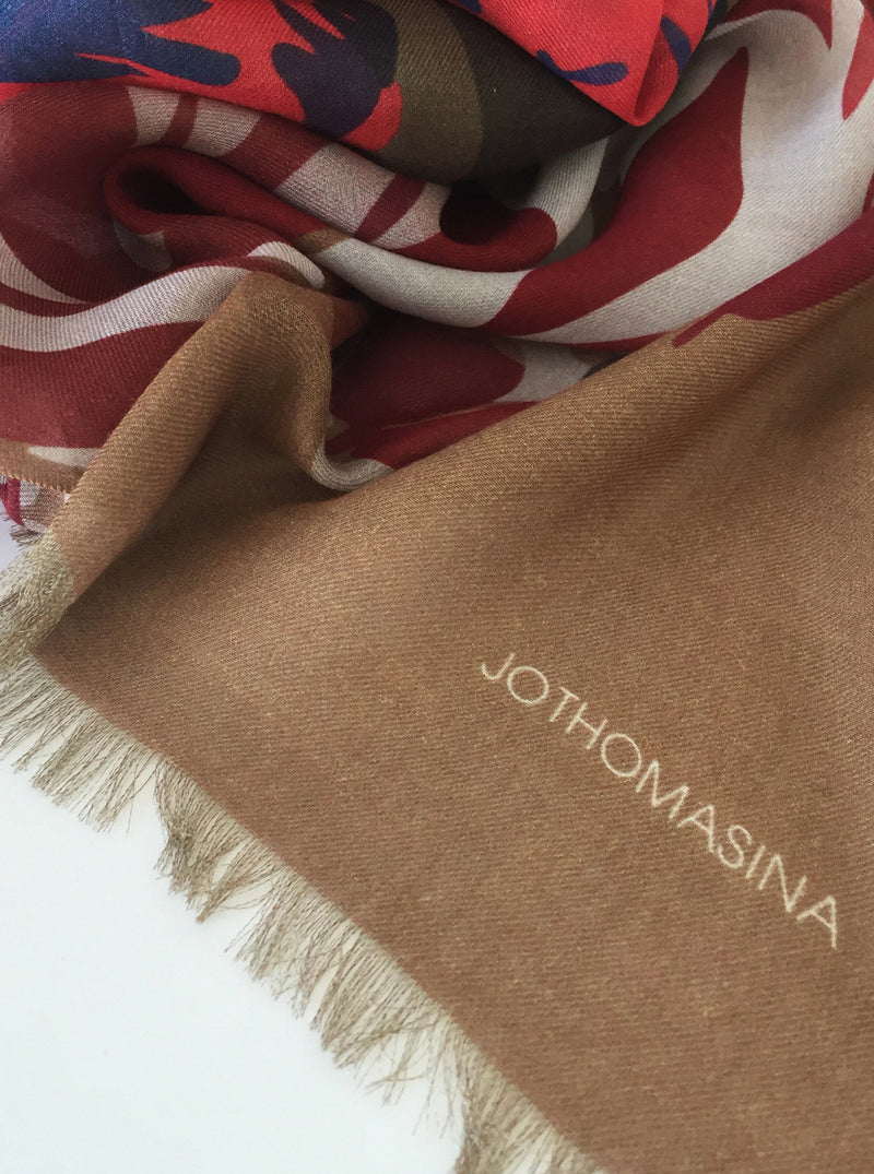 RED CAMEL RUNWAY large cashmere blend scarf