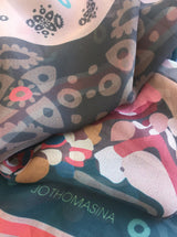 STRAWBERRY & CHOCOLATE silk chiffon scarf/sarong