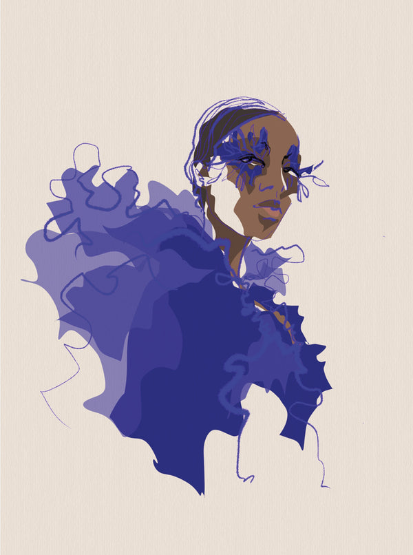 VALENTINO BLUE LASHES giclée print