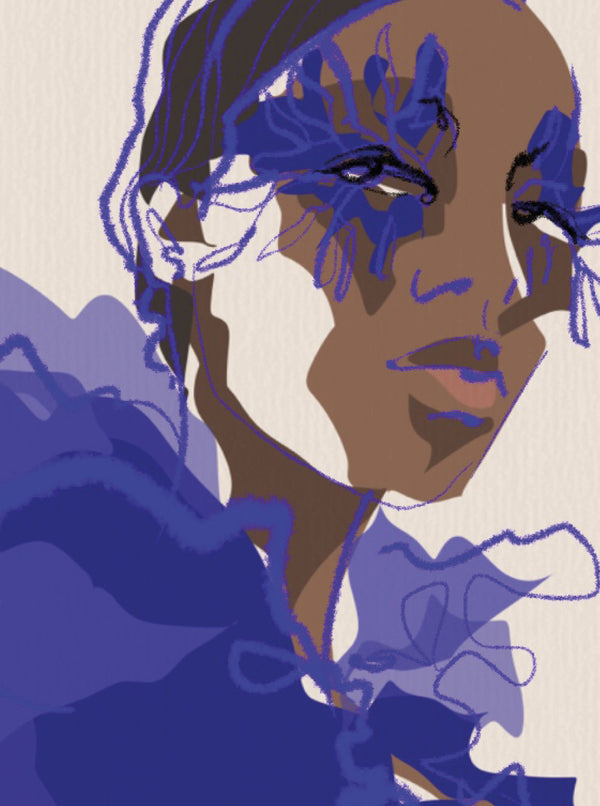 VALENTINO BLUE LASHES giclée print