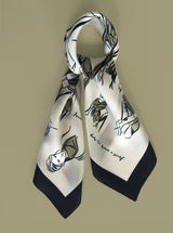 Silk scarf + Sketch Book gift set